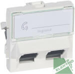 Legrand 076504 P Mosaic RJ 45 infalon csatlakozóaljzat, 2 x RJ 45 árnyékolatlan (UTP) Cat. 6 (76504)