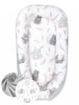  Baby Shop babafészek 70x93 cm - Lulu rózsaszín/szürke - babyshopkaposvar
