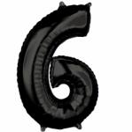  Óriás szám fólia lufi - 6 - Fekete