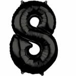 Óriás szám fólia lufi - 8 - Fekete
