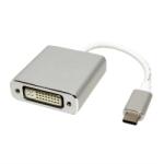 Spacer Adaptor video Spacer USB 3.1 Type-C (T) la DVI-I DL (M), 15cm, 4K la 30 Hz, Silver (SP-CM-DVIF-01)