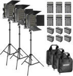 Neewer Kit 3 Panouri Neewer Bi Color 660 LED, 6 baterii + incarcatori + 3 gentute transport