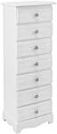 Bizzotto Comoda 7 sertare din lemn alb cu patina gri Blanc 29 cm x 23 cm x 89 h (0744183) Comoda
