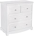 Bizzotto Comoda 4 sertare din lemn alb cu patina gri Blanc 80 cm x 40 cm x 80 h (0744190) Comoda