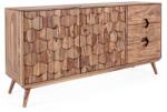 Bizzotto Comoda 3 sertare si 2 usi din lemn natur Kent 145 cm x 40 cm x 77 h (0746519) Comoda