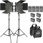 Neewer Kit 2 Panouri Neewer Bi Color 660 LED, trepiezi 200 cm, 4 baterii + 4 incarcatori, 2 gentute transport