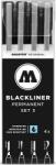 MOLOTOW Blackliner Set 3 Tűfilc szett, 4 db