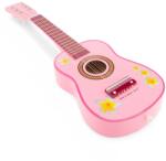 New Classic Toys Chitara roz cu flori (NC0348) - mansarda-copiilor Instrument muzical de jucarie