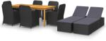 vidaXL Set mobilier pentru grădină, 9 piese, negru (3067914)