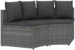 vidaXL Set canapele de grădină cu perne, 2 piese, gri, poliratan (310468)