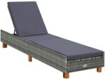 vidaXL Șezlong cu pernă, gri, poliratan (310475)