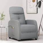 vidaXL Fotoliu de masaj rabatabil electric, gri deschis, textil (3073606)