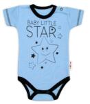 Baby Nellys Body mânecă scurtă Baby Nellys, Baby Little Star - albastru
