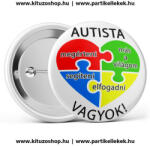Partikellékek Autista vagyok kitűző 58mm