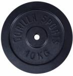 Gorilla Sports Öntöttvas súlytárcsa fekete 10 kg (100538-00019-0016) Súlytárcsa