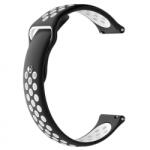 BSTRAP Silicone Sport curea pentru Samsung Galaxy Watch 3 41mm, black/white (SXI001C0401)