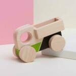 Mobbli Camion jucarie Montessori, din lemn, verde-negru, Mobbli (MBL-PO07) - babyneeds