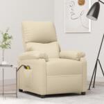 vidaXL Fotoliu de masaj rabatabil electric, crem, material textil (3073826)