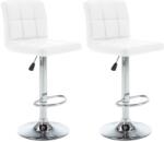 vidaXL Scaune de bar, 2 buc. , alb, piele ecologică (323633) - comfy