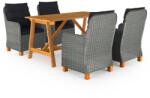 vidaXL Set de masă pentru grădină, 5 piese, gri deschis (3068791) - vidaxl