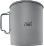 Esbit Vas titaniu Esbit 750ml PT750-TI, gri, cu capac si husa cu buzunare pentru tacamuri, 106g