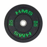 HMS Gumírozott súlytárcsa Bumper Plate 10 kg/51 mm HMS HTBR10-zöld Súlytárcsa