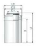 Tricox PPs/Alu cső 60/100mm, hossz 500mm (PACS506C) - hideget