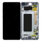 Samsung G975 Galaxy S10+ Előlap Keret+LCD Kijelző+Érintőpanel, Fekete, Prism Black (GH82-18849A, GH82-18834A, GH82-18857A) Service Pack