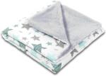 Kidizi Paturica dubla pufoasa cu doua fete 100x78 cm Kidizi Fluffy All Mint Stars (5949221103389) Lenjerii de pat bebelusi‎, patura bebelusi