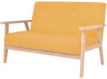 vidaXL Canapea cu 2 locuri, galben, material textil (244658) Canapea