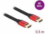 Delock Cablu Ultra High Speed HDMI 48 Gbps 8K60Hz/4K240Hz 0.5m Rosu Certificat, Delock 85772 (85772)