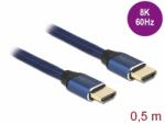 Delock Cablu Ultra High Speed HDMI 48 Gbps 8K60Hz/4K240Hz 0.5m Blue Certificat, Delock 85445 (85445)