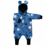 NEW BABY Baba pamut kezeslábas kapucnival fülekkel New Baby mancsát kék - pindurka - 14 990 Ft