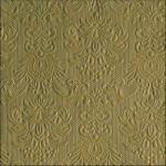 Ambiente Elegance Green Leaf dombornyomott papírszalvéta 33x33cm, 15db-os - szep-otthon