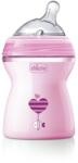 Chicco Бебешко шише Chicco Natural Feeling - Със силиконов биберон, 150 ml, за момиче, асортимент (N0240) - ozone