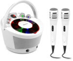 Auna SingSing BT, sistem de karaoke, 2 x microfon, CD player, BT, efect de lumină LED, portabil (BB2-SingSing BT Weiß) (BB2-SingSing BT Weiß)