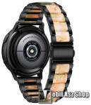  Okosóra műanyag / rozsdamentes acél szíj - FEKETE / RÓZSASZÍN / ZÖLD - pillangó csat - 189mm hosszú, 22mm széles - SAMSUNG Galaxy Watch 46mm / Watch GT2 46mm / Watch GT 2e / Galaxy Watch3 45mm / Honor