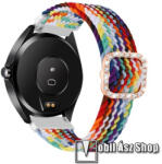  Okosóra szíj - fonott szövet, sztreccses, állítható, strasszköves csat - SZÍNES - 110-195mm hosszú, 22mm széles - SAMSUNG Galaxy Watch 46mm / Watch GT2 46mm / Watch GT 2e / Galaxy Watch3 45mm / Honor 