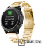  Okosóra szíj - rozsdamentes acél, csatos - ARANY - 180 mm hosszú, 22mm széles QUICKFIT csatlakozó - Garmin Fenix 5 / 5 Plus / 5 Plus Sapphire / 6 / 6 Pro / 6 Sapphire / Instinct / Forerunner 935 / 745