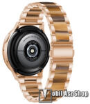  Okosóra műanyag / rozsdamentes acél szíj - ROSE GOLD / BARNA - pillangó csat - 189mm hosszú, 22mm széles - SAMSUNG Galaxy Watch 46mm / Watch GT2 46mm / Watch GT 2e / Galaxy Watch3 45mm / Honor MagicWa