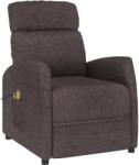 vidaXL Fotoliu de masaj rabatabil electric, maro închis, textil (3073651)