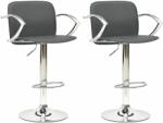 vidaXL Scaune de bar, 2 buc. , gri, piele ecologică (324705)