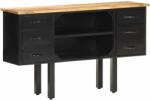vidaXL Servantă, 110x30x65 cm, lemn masiv de mango nefinisat/oțel (321571) Comoda