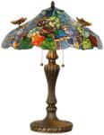 Clayre & Eef Veioza cu baza din polirasina maro si abajur din sticla Tiffany Ø 52x65 cm (5LL-5582)