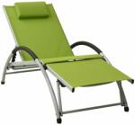 vidaXL Șezlong cu pernă, verde, textilenă (310532)