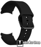  Okosóra szíj - FEKETE - szilikon - 125mm+84mm hosszú, 20mm széles - SAMSUNG Galaxy Watch4 Classic 46mm (SM-R890) / Watch4 Classic 42mm (SM-R880) / Watch4 44mm (SM-R870) / Watch4 40mm (SM-R860)