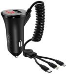 XO (Simple) Зарядно устройство за кола XO car charger, 3в1, 15W, 1.2m, XO-CC36