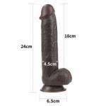 Lovetoy Dildo (07) cu ventuza Sliding Skin Dual Layer Dong 24 cm Dildo