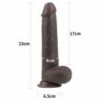 Lovetoy Dildo cu ventuza Sliding Skin Dual Layer Dong 23 cm Dildo