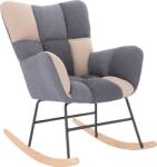 TEMPO KONDELA Scaun balansoar design, patchwork/gri/bej, KEMARO